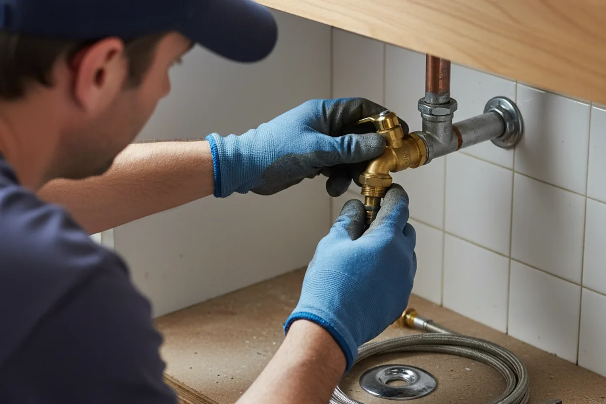 Shutoff valve and fitting work during Faucet and Fixture Repair in Highwood